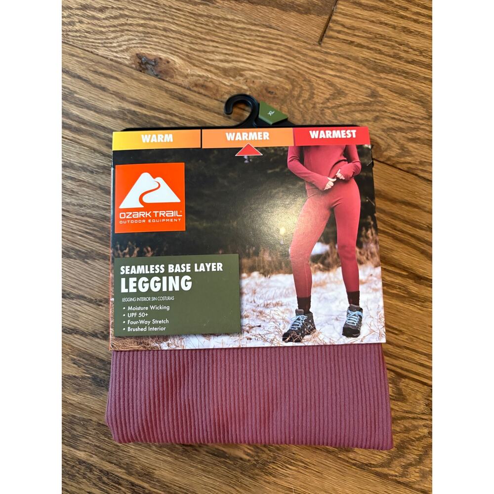 Ozark Trail Womens XL Base Layer Leggings Thermal Seamless Rose UPF 50+ NEW